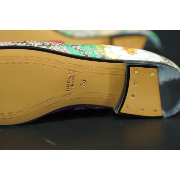 GUCCI Jordaan GG Supreme Monogram Canvas Floral Horsebit Loafer 35 NIB $780 - Picture 8 of 12